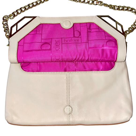Botkier Shoulder Bag Chain Deco Strap Convertible Purse Leather - Picture 7 of 13